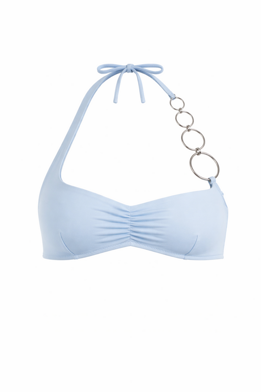 Silver Ring Top: Light Blue